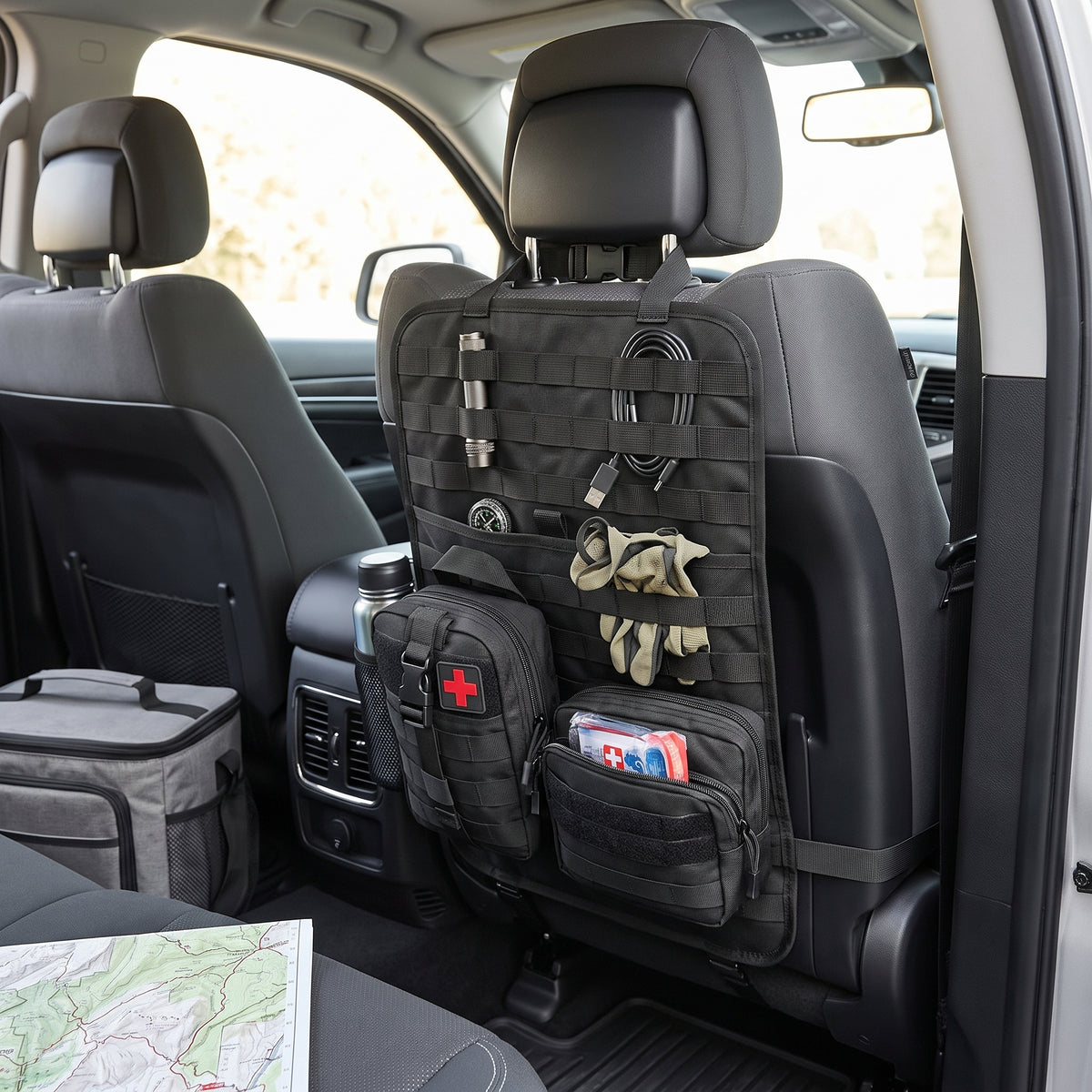 MOLLE Seat Back Organizer With 5 Detachable Pouches