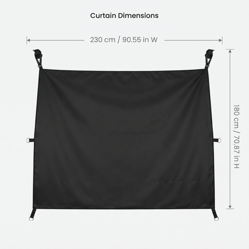 Adjustable Rear Door Privacy Curtain for Van Camping, 230 × 180 cm