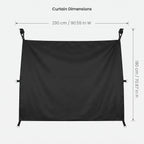 Adjustable Rear Door Privacy Curtain for Van Camping, 230 × 180 cm