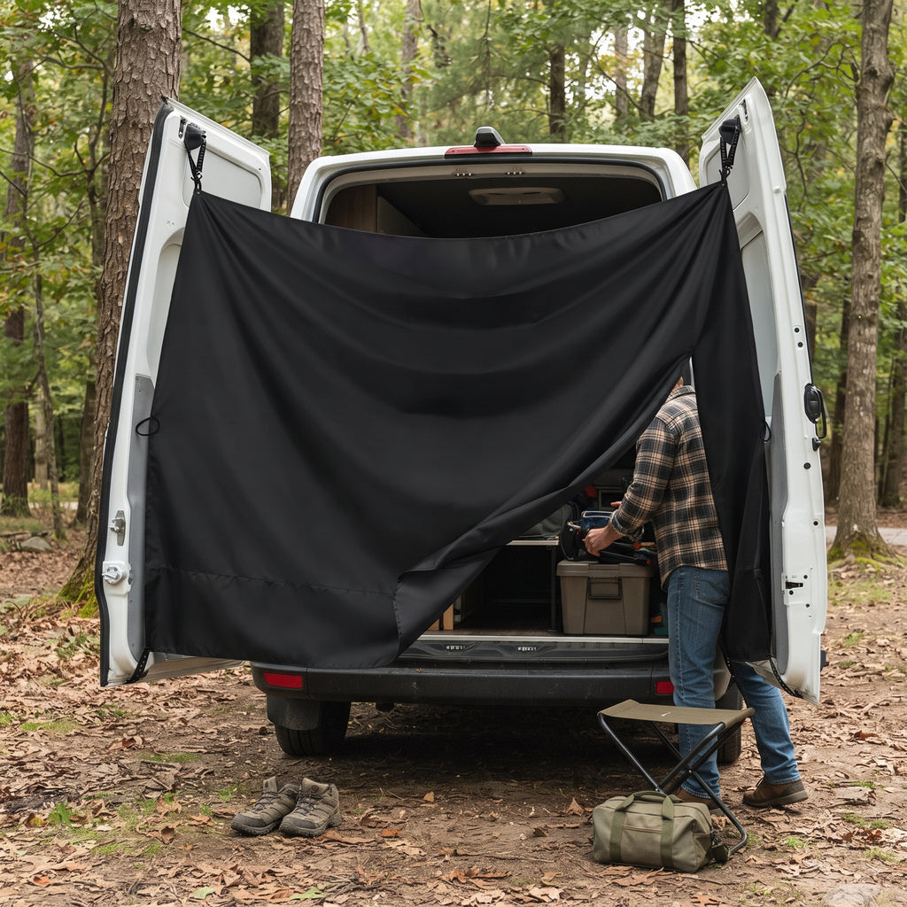 Adjustable Rear Door Privacy Curtain for Van Camping, 230 × 180 cm