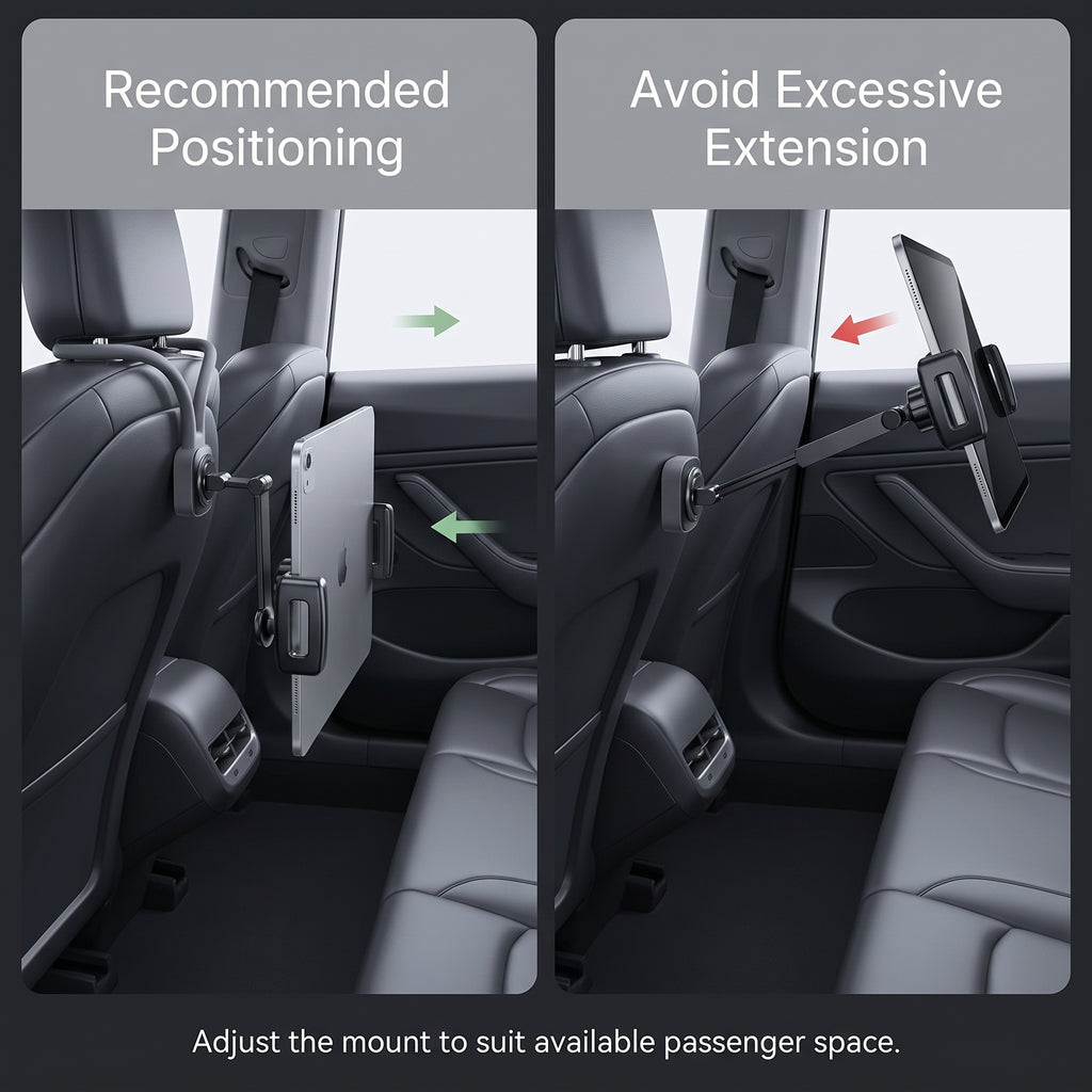 Seatback Tablet Holder With Flexible Headrest Mount