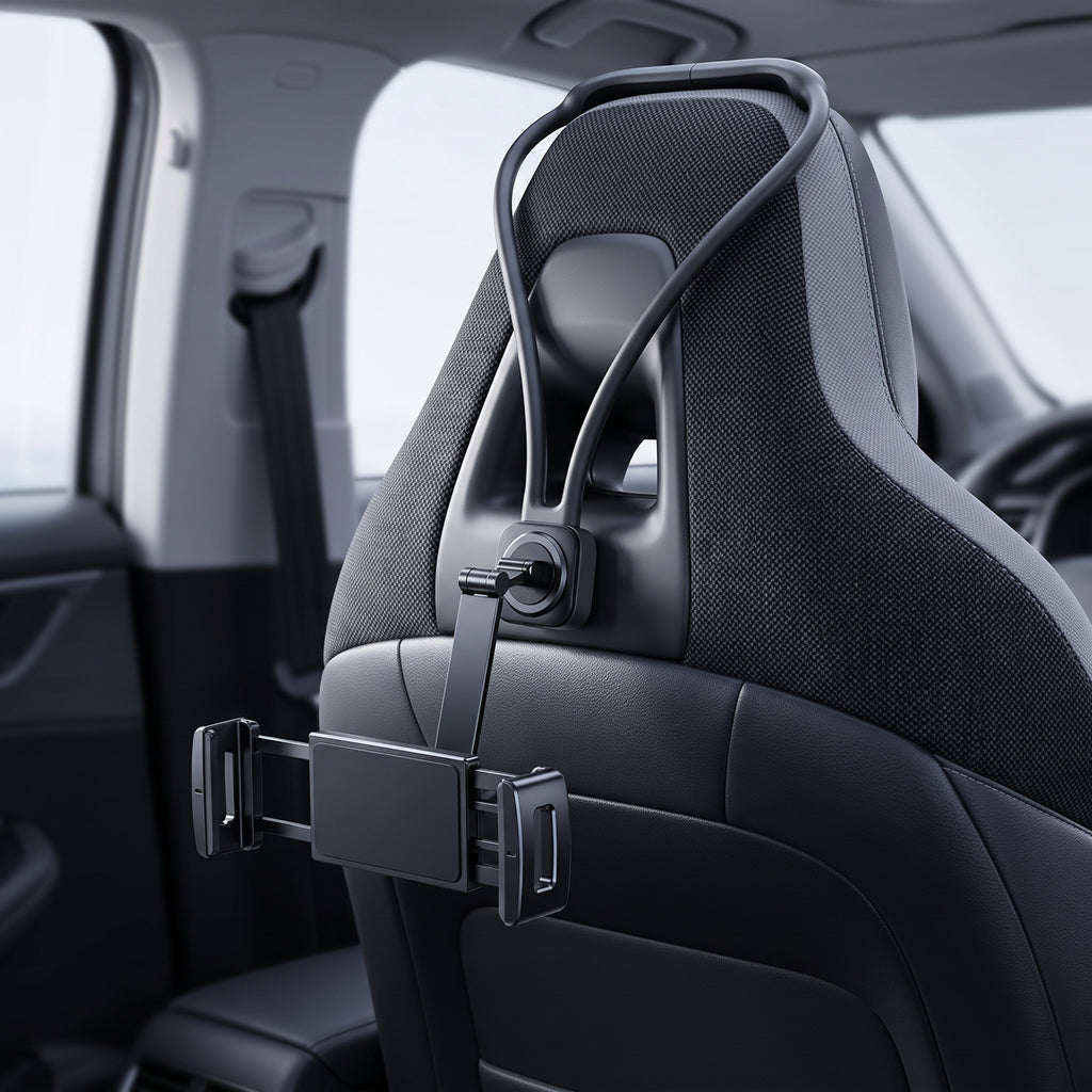 Seatback Tablet Holder With Flexible Headrest Mount