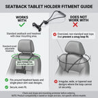 Seatback Tablet Holder With Flexible Headrest Mount