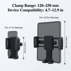 Seatback Tablet Holder With Flexible Headrest Mount
