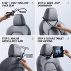 Seatback Tablet Holder With Flexible Headrest Mount