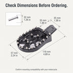 Aluminum Wide Platform Pit Bike Foot Pegs With Traction Pins
