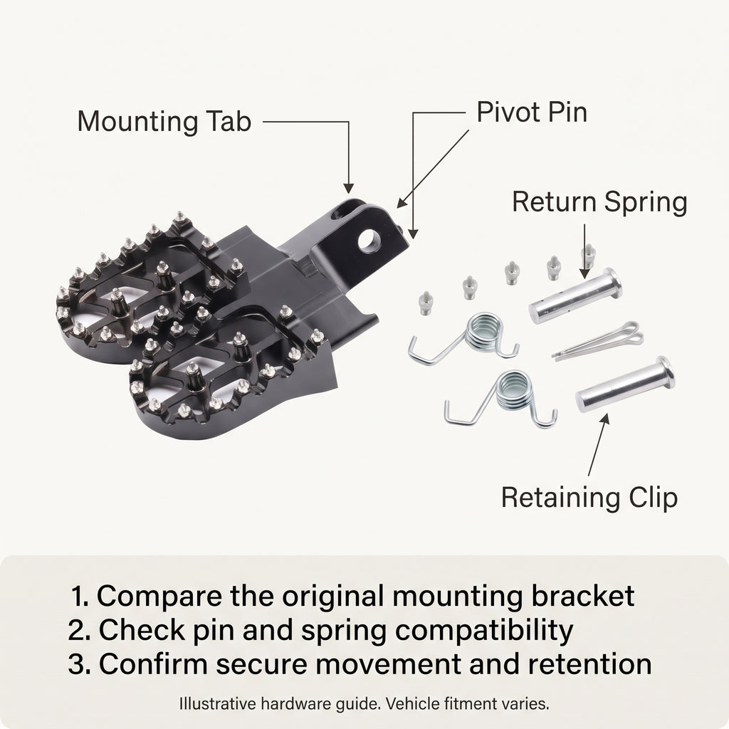 Aluminum Wide Platform Pit Bike Foot Pegs With Traction Pins
