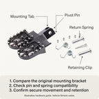 Aluminum Wide Platform Pit Bike Foot Pegs With Traction Pins