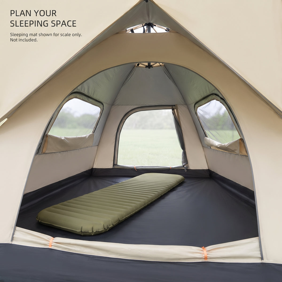 Automatic Pop-Up Camping Tent With Two Doors and Mesh Windows