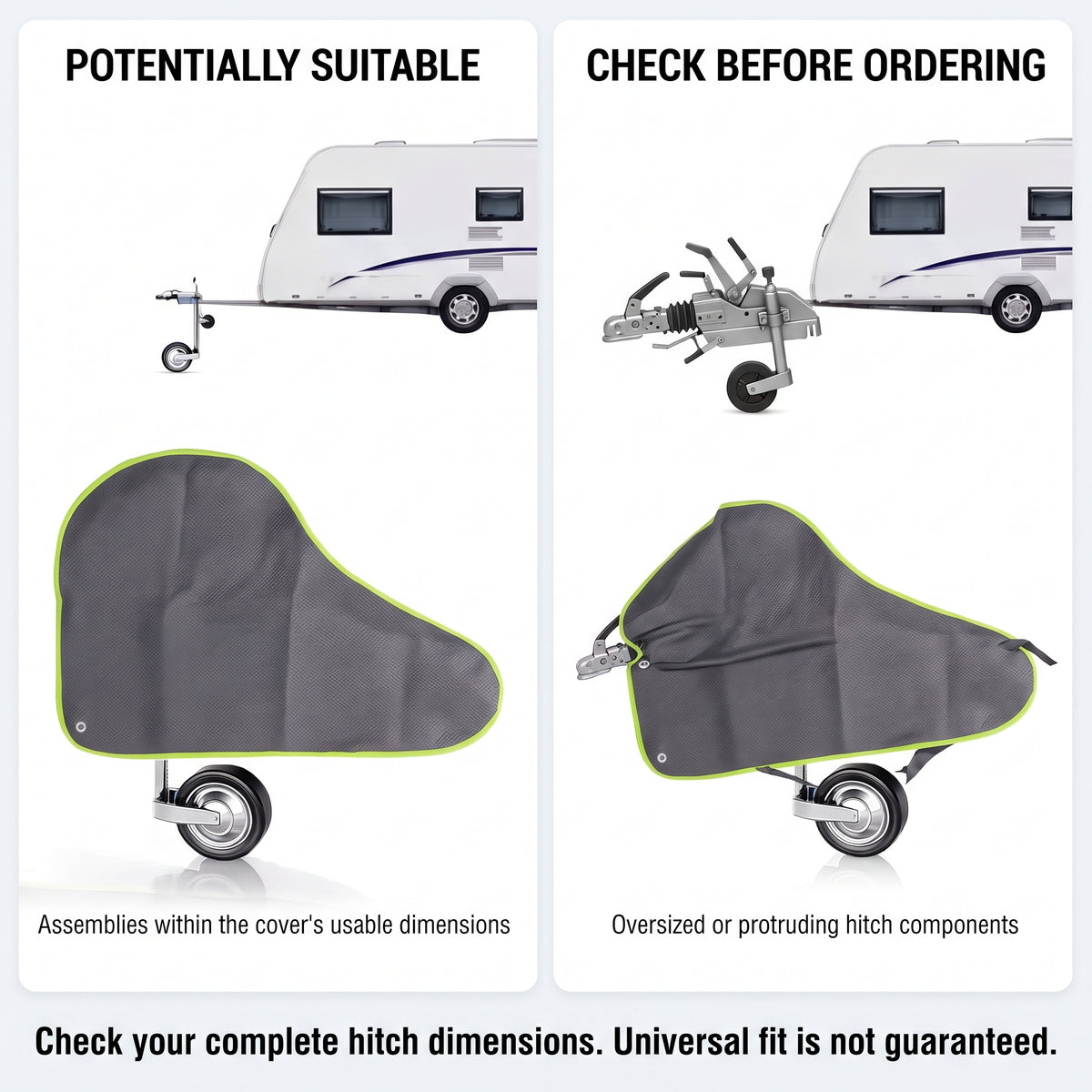 Caravan Trailer Hitch Cover With Weather-Resistant Fabric