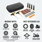Compact Tubeless Tire Puncture Repair Kit With Carry Case
