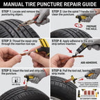 Compact Tubeless Tire Puncture Repair Kit With Carry Case