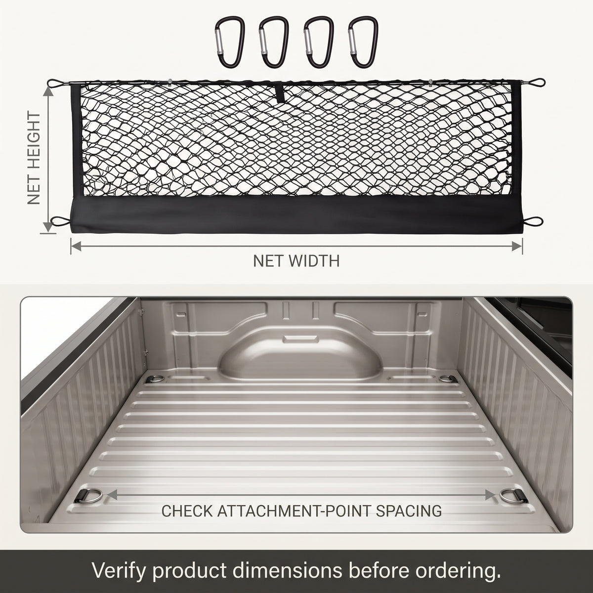 Elastic Mesh Pickup Truck Cargo Organizer Net With Storage Pocket
