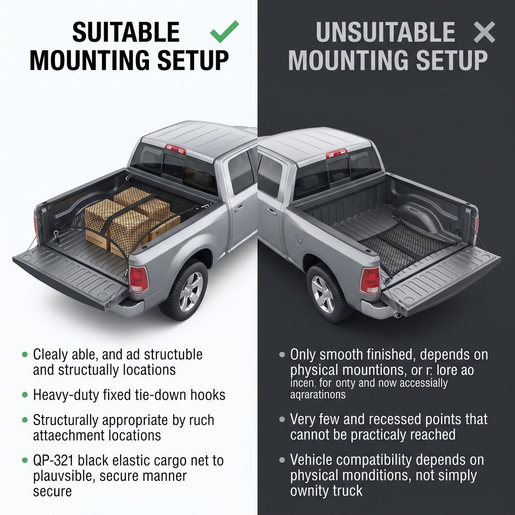 Elastic Pickup Truck Bed Cargo Net With Single or Double Layer Mesh
