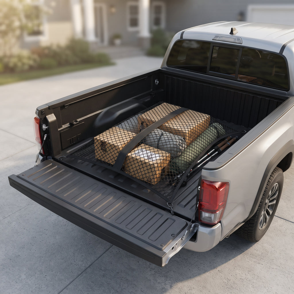 Elastic Pickup Truck Bed Cargo Net With Single or Double Layer Mesh