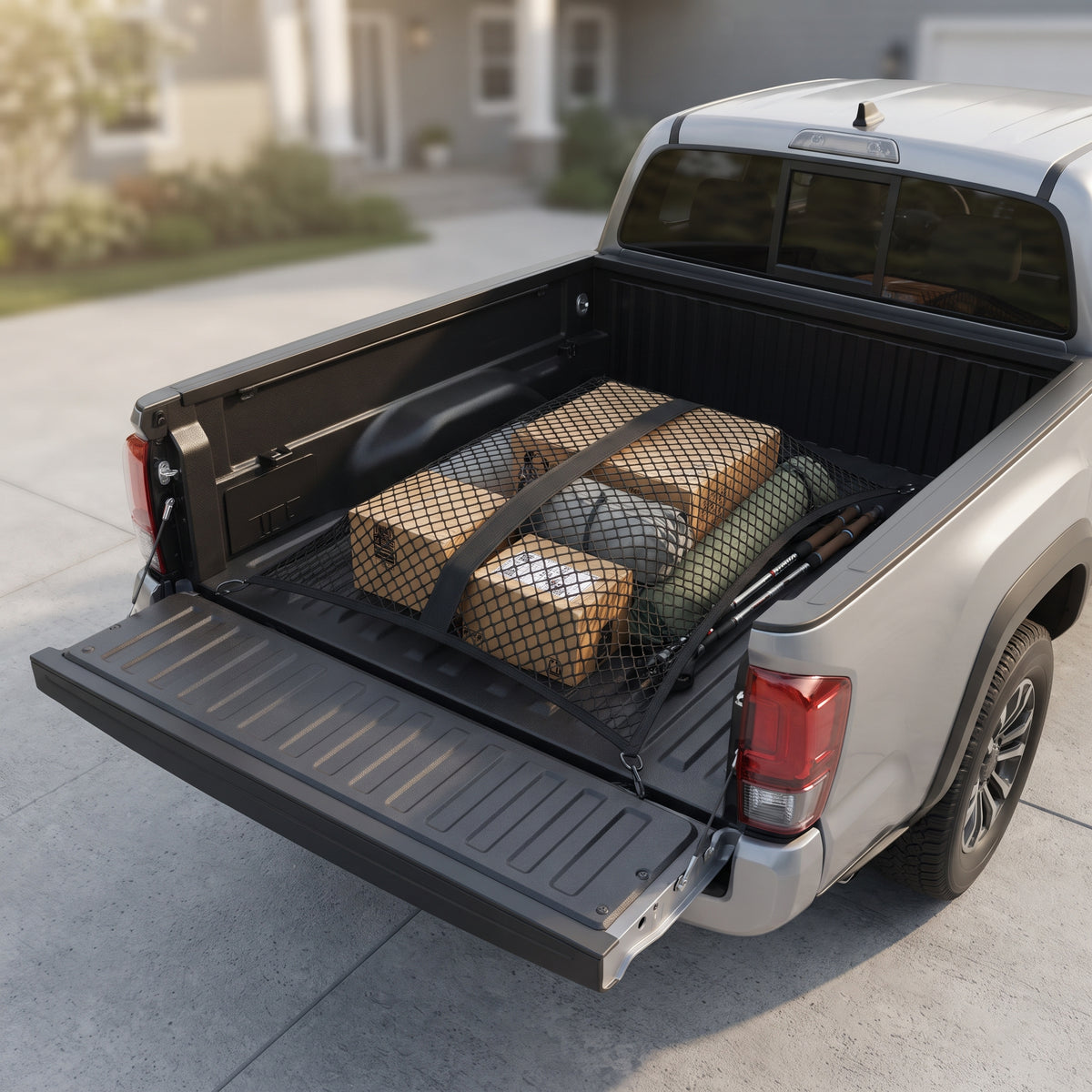 Elastic Pickup Truck Bed Cargo Net With Single or Double Layer Mesh