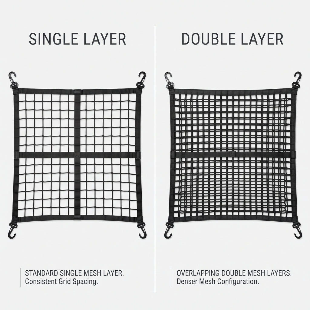 Elastic Pickup Truck Bed Cargo Net With Single or Double Layer Mesh