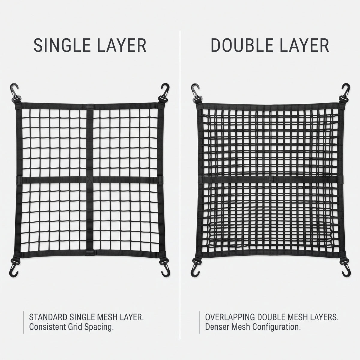 Elastic Pickup Truck Bed Cargo Net With Single or Double Layer Mesh