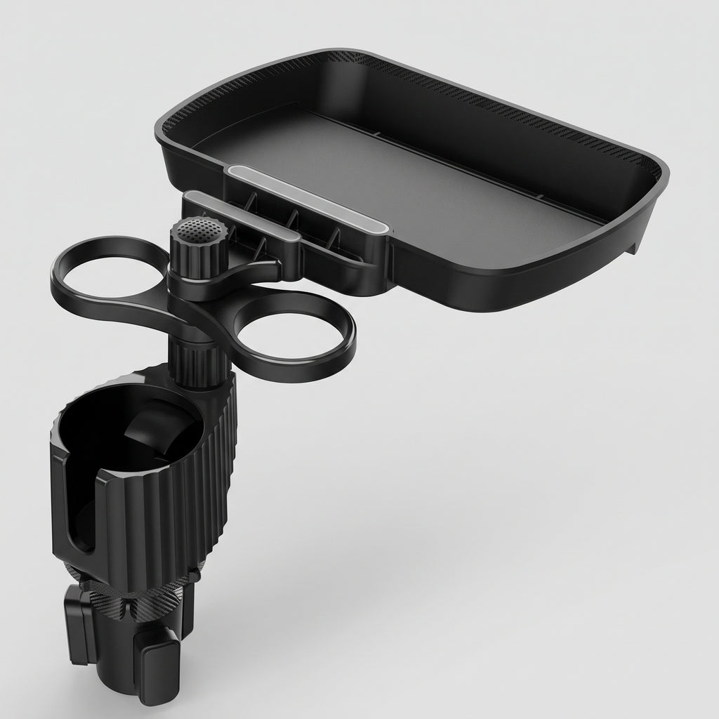 Expandable Car Cup Holder Tray with Dual Drink Holders
