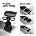 Expandable Car Cup Holder Tray with Dual Drink Holders
