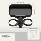Expandable Car Cup Holder Tray with Dual Drink Holders