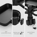 Expandable Car Cup Holder Tray with Dual Drink Holders