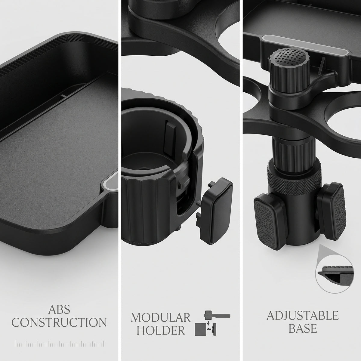 Expandable Car Cup Holder Tray with Dual Drink Holders