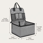 Foldable Front Seat Dog Booster Seat With Storage Pockets