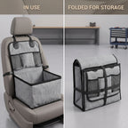 Foldable Front Seat Dog Booster Seat With Storage Pockets