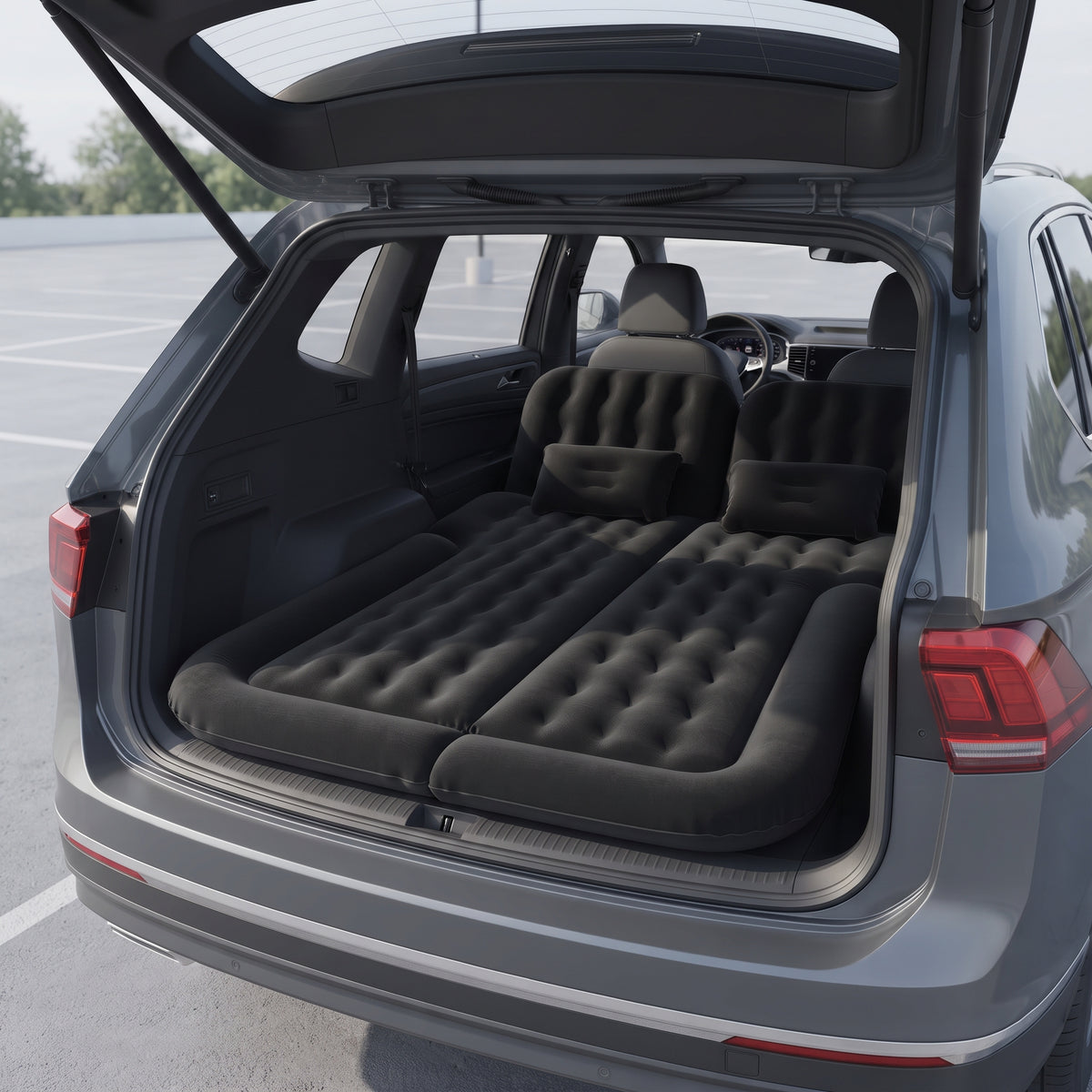Foldable Inflatable Car Camping Mattress With Pump & Pillows