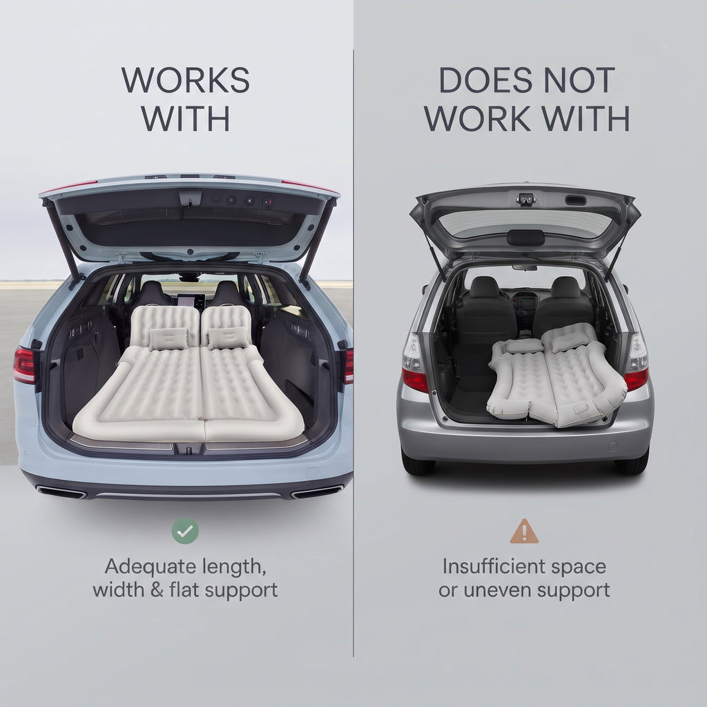 Foldable Inflatable Car Camping Mattress With Pump & Pillows