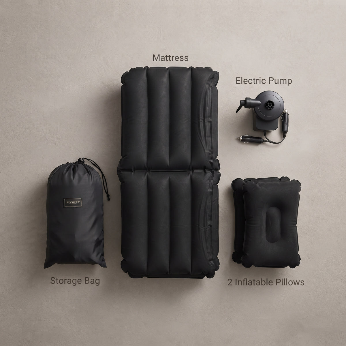 Foldable Inflatable Car Camping Mattress With Pump & Pillows