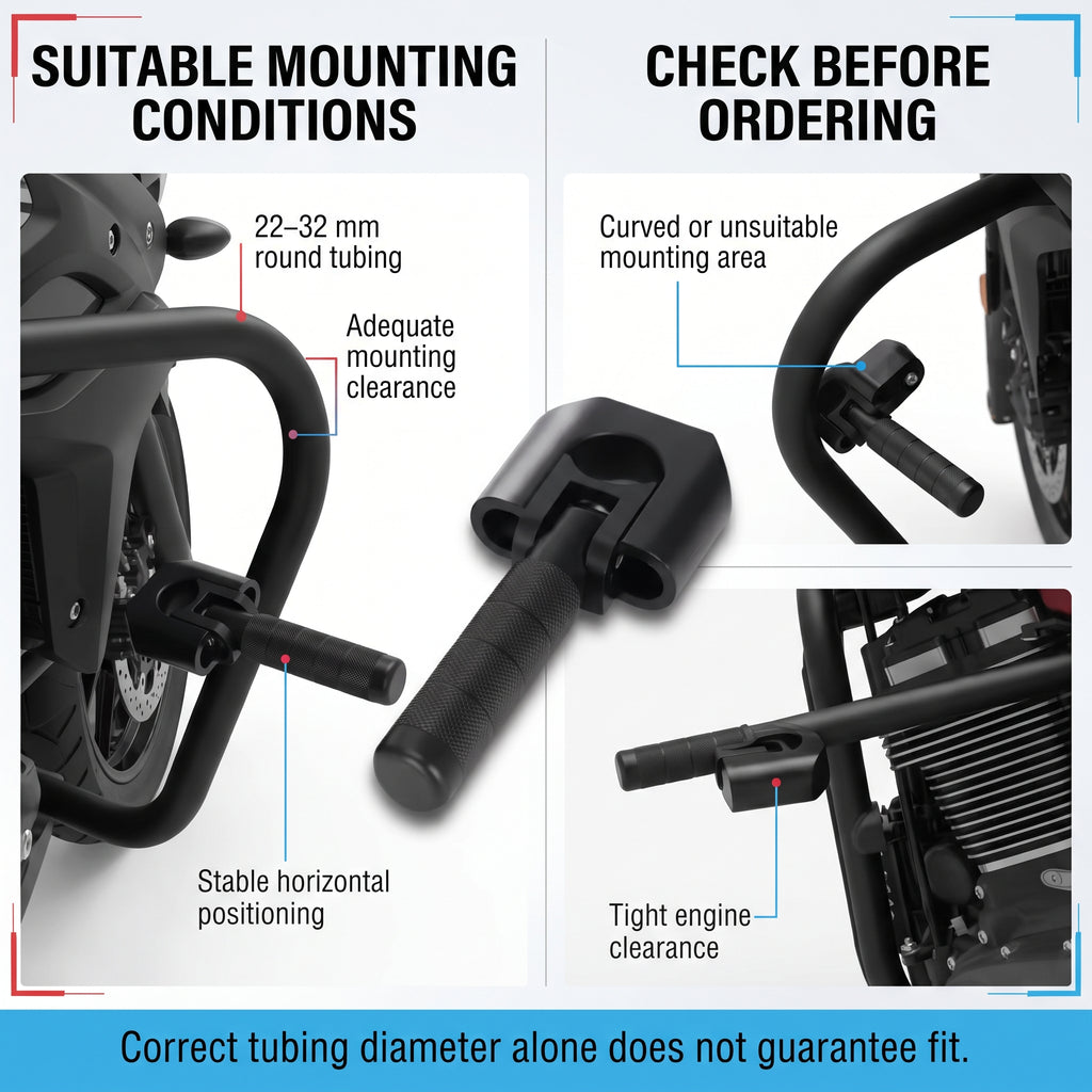 Folding Motorcycle Highway Foot Pegs for 22–32mm Crash Bars