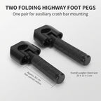 Folding Motorcycle Highway Foot Pegs for 22–32mm Crash Bars
