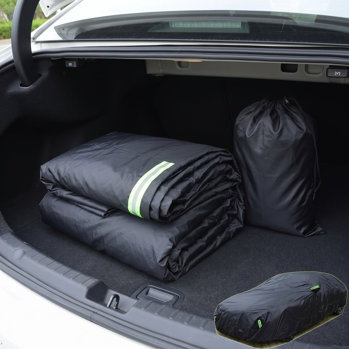Full Car Cover With Side Zipper For Sedans & SUVs