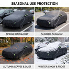 Full Car Cover With Side Zipper For Sedans & SUVs