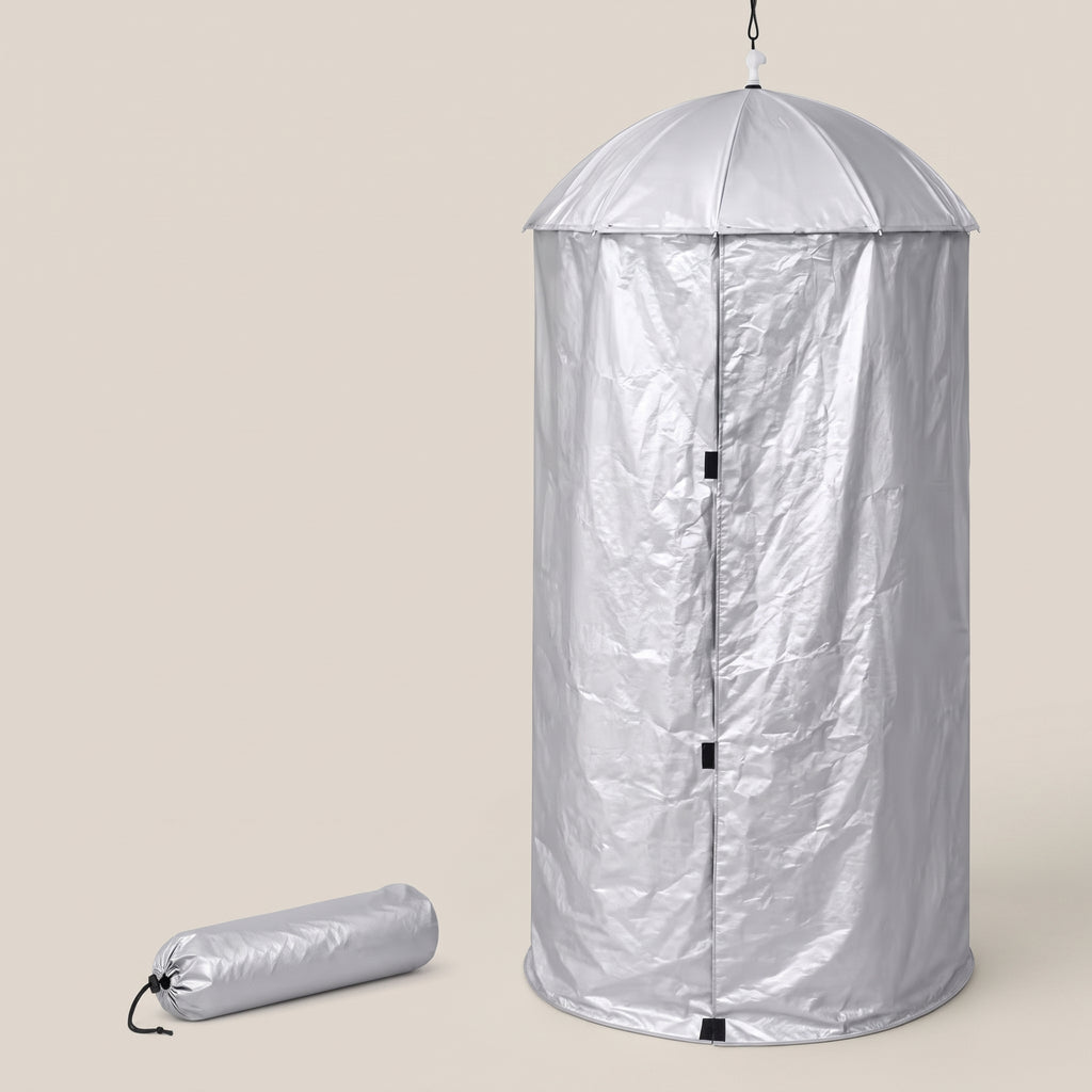 Portable Hanging Privacy Shelter With Pop-Up Umbrella Frame