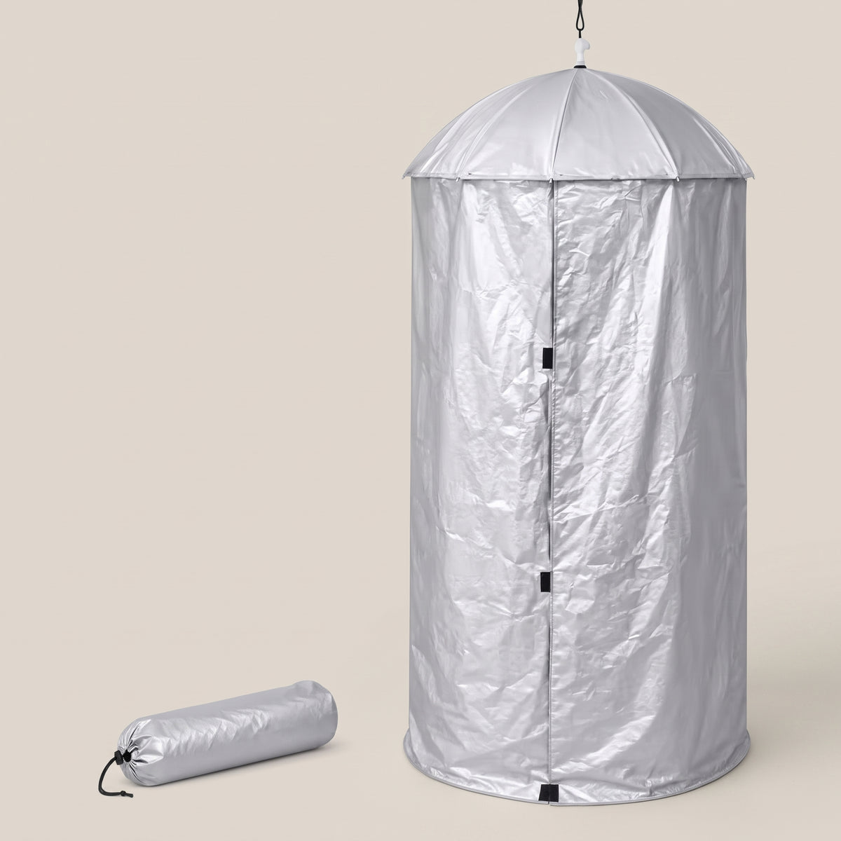 Portable Hanging Privacy Shelter With Pop-Up Umbrella Frame