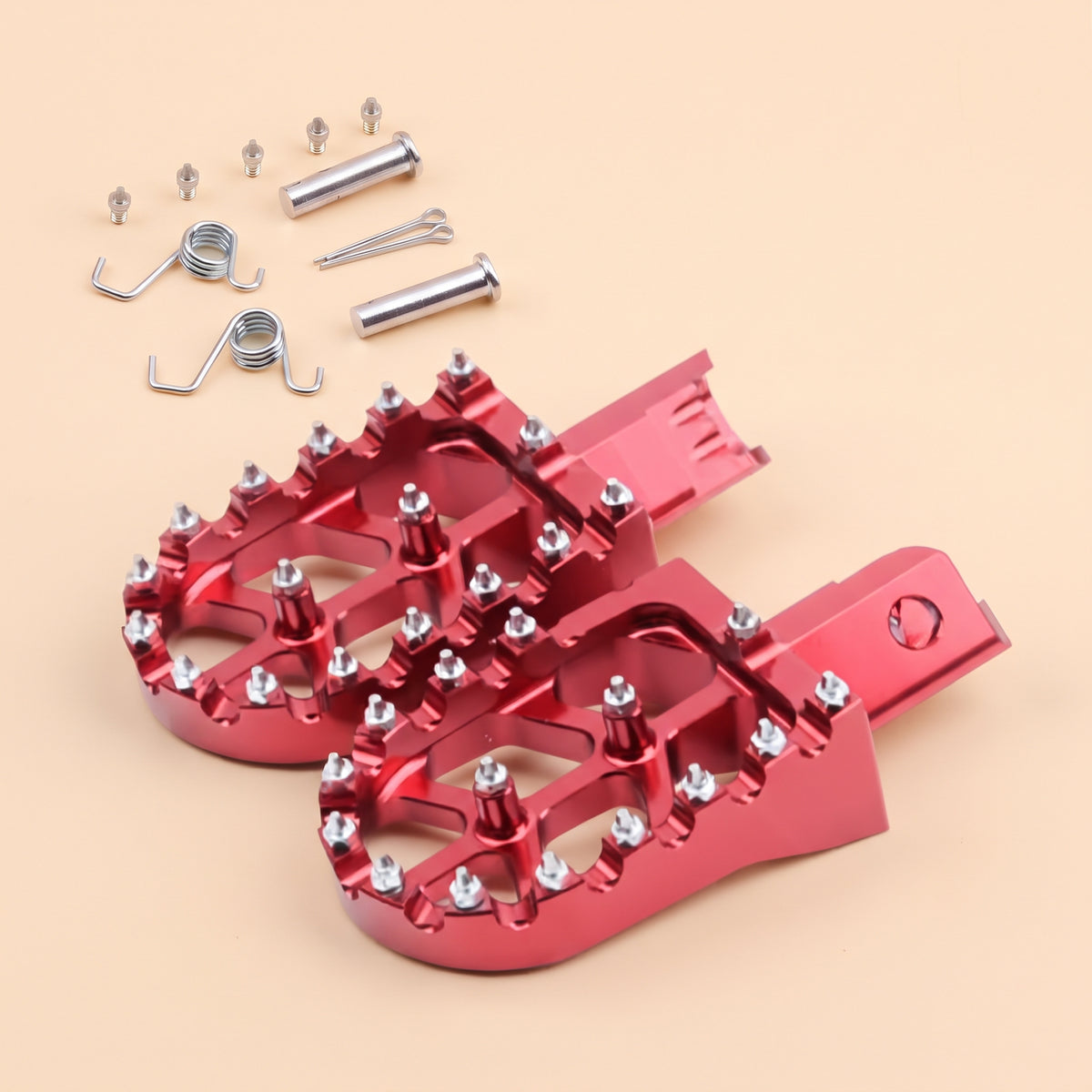 Aluminum Wide Platform Pit Bike Foot Pegs With Traction Pins