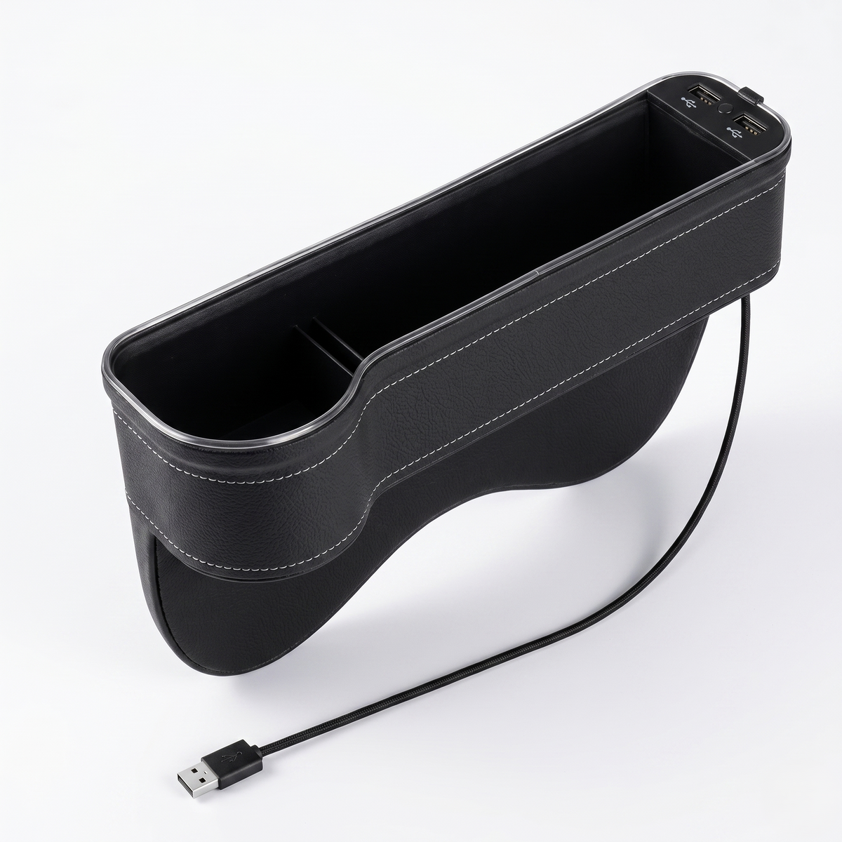 7-Color LED Seat Gap Organizer With Dual USB Charging