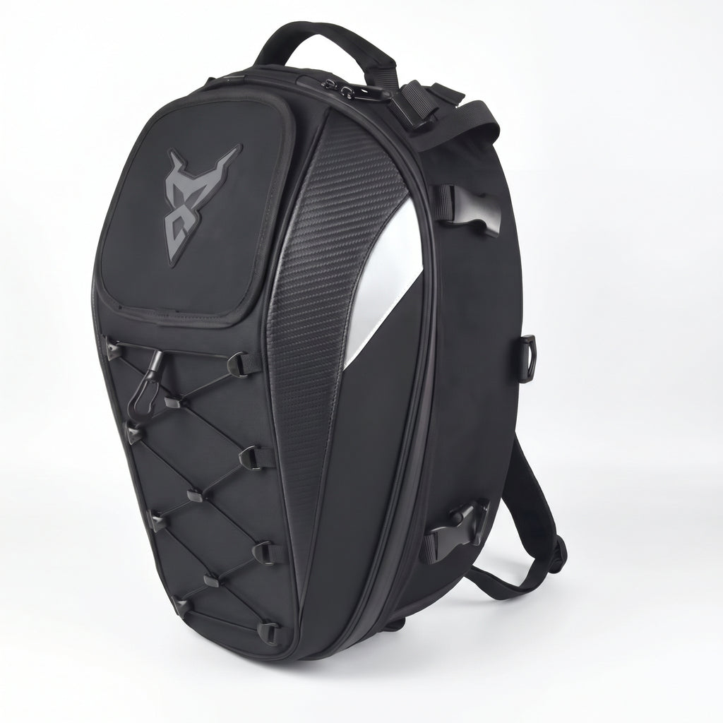 37L Expandable Motorcycle Tail Bag With Backpack Straps
