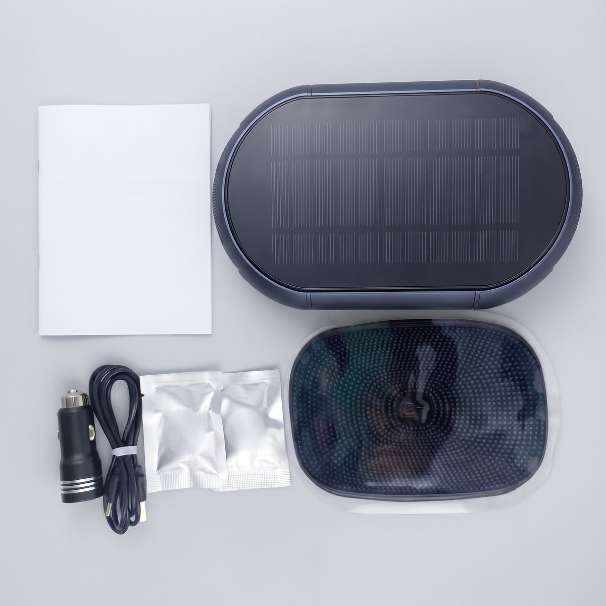 Solar Car Air Purifier With Dual-Speed Fan & USB Charging