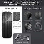 Heavy-Duty Tubeless Tire Puncture Repair Kit With Steel T-Handles