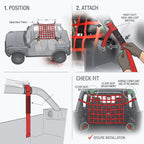 Jeep Wrangler Rear Seat Cargo Net With Adjustable Straps