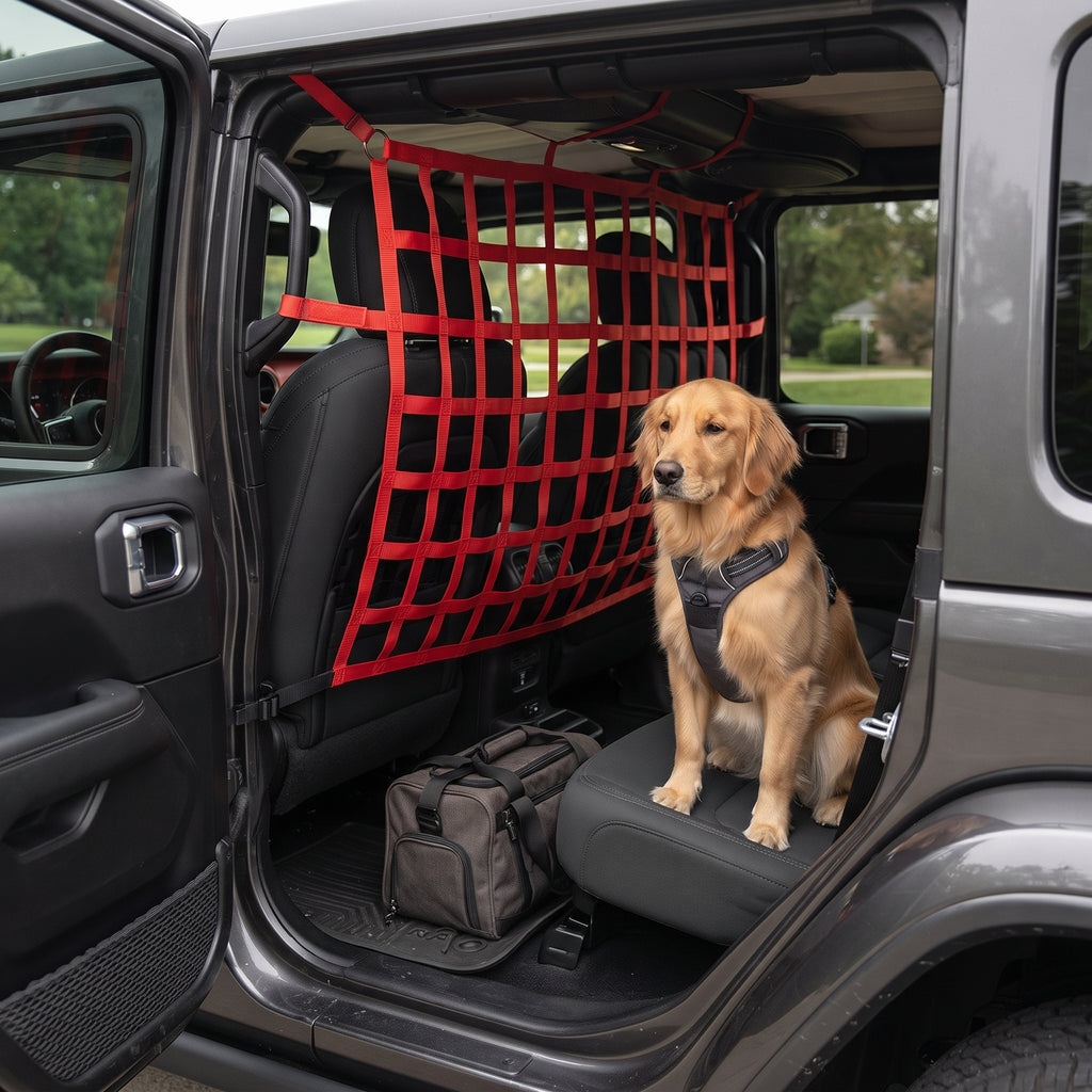 Jeep Wrangler Rear Seat Cargo Net With Adjustable Straps