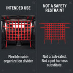 Jeep Wrangler Rear Seat Cargo Net With Adjustable Straps