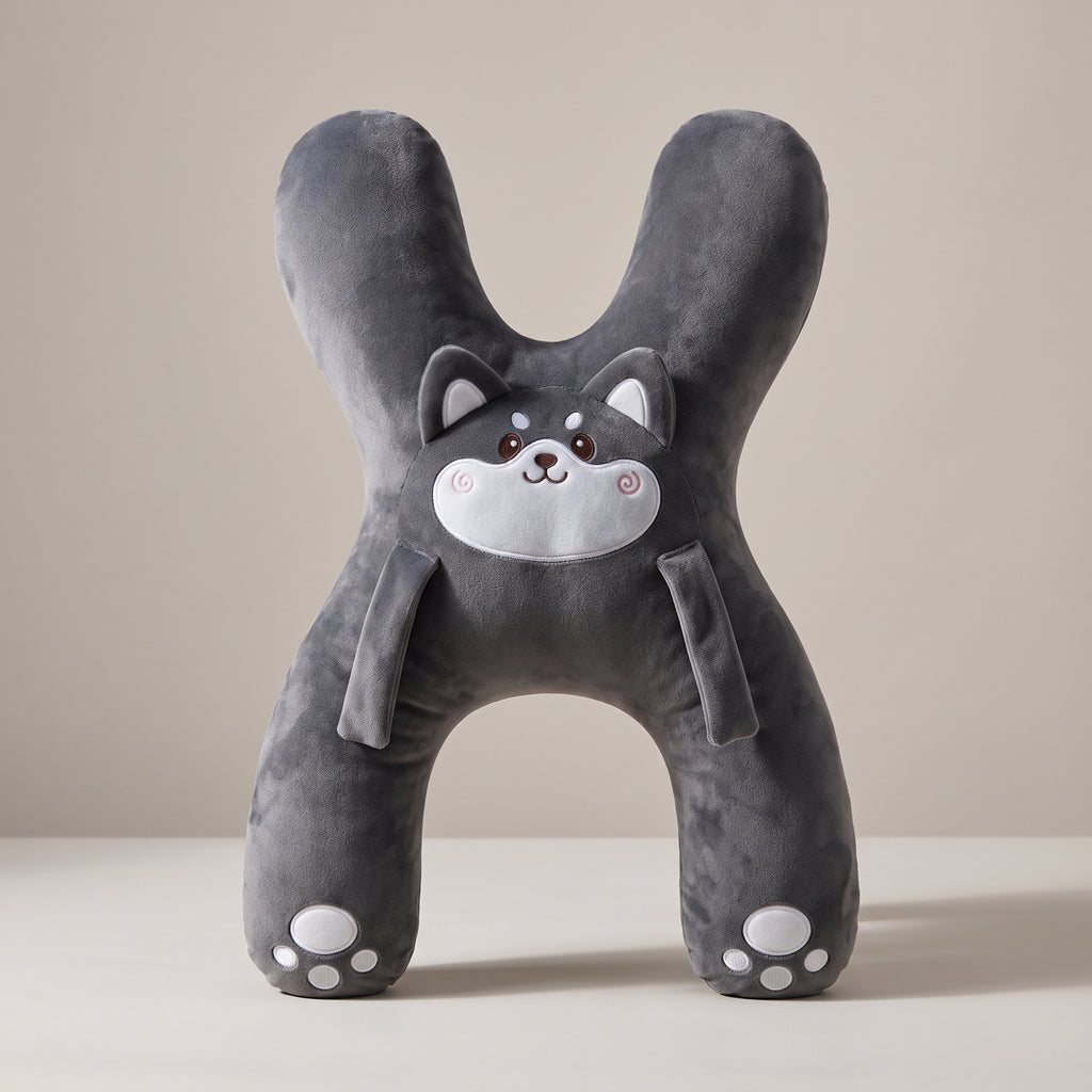 Kids' Animal-Shaped Plush Travel Pillow With Wraparound Design