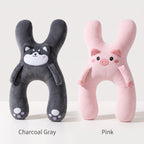 Kids' Animal-Shaped Plush Travel Pillow With Wraparound Design