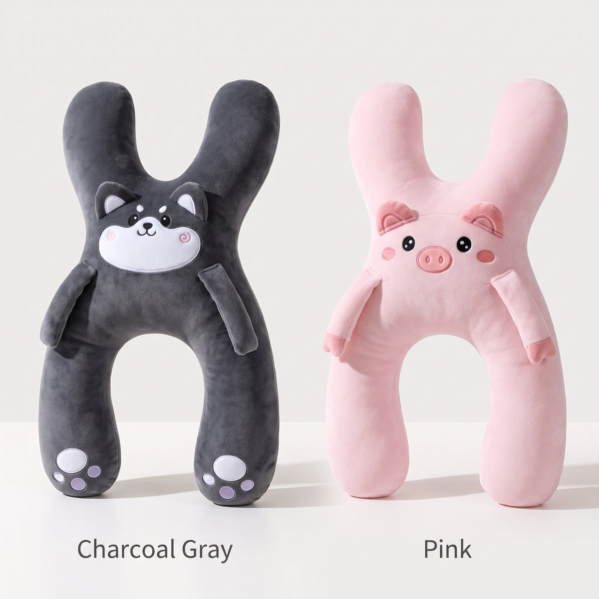 Kids' Animal-Shaped Plush Travel Pillow With Wraparound Design