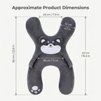 Kids' Animal-Shaped Plush Travel Pillow With Wraparound Design